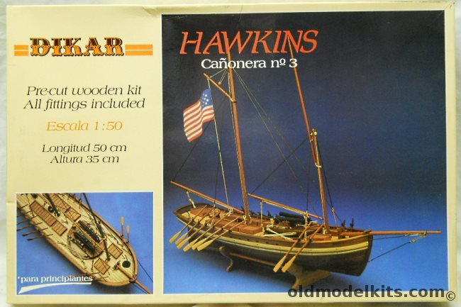 Dikar 1/50 Hawkins Gunboat No. 3 - 20 Inches Long, 355 plastic model kit